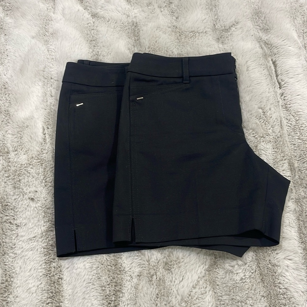 White House Black Market Black Tailored Stretch Shorts (2 pairs)